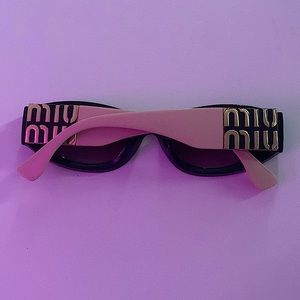 Miu Miu Black Gold and Pink Sunglasses